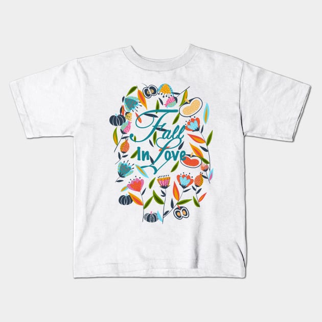 Fall in Love Kids T-Shirt by Gingerlique